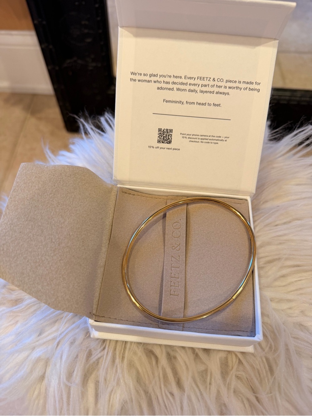 Thin Gold Ankle Bangle Bracelet